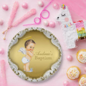 Boy Gold Angel doop doop doop Papieren Bordje (Feest)