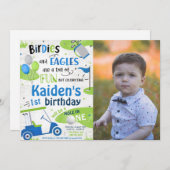 Boy Golf 1e verjaardag foto Kaart (Voorkant / Achterkant)