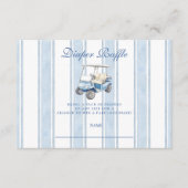 Boy Golf Baby shower Diapper Raffle Informatiekaartje (Voorkant)