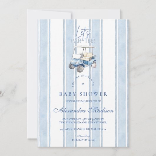 Boy Golf Baby shower Kaart (Voorkant)