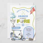 Boy Golf Kind voor de eerste verjaardag Kaart (Voorkant)