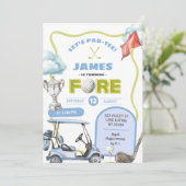 Boy Golf Kind voor de eerste verjaardag Kaart (Staand voorkant)