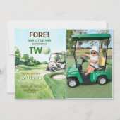 Boy Golf Par-t-shirt 2e verjaardag foto Kaart (Voorkant)