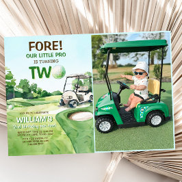 Boy Golf Par-t-shirt 2e verjaardag foto Kaart
