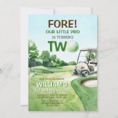 Boy Golf Par-t-shirt 2e verjaardag Kaart (Voorkant)