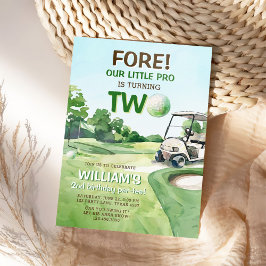 Boy Golf Par-t-shirt 2e verjaardag Kaart
