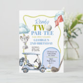 Boy Golf Ready Two Par-Tee 2nd Birthday  Kaart (Staand voorkant)