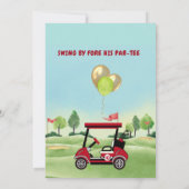 Boy Golf Thema 10e Verjaardag Par-Tee Kaart (Achterkant)