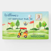 Boy Golf Thema 1e Verjaardag Party Foto Banner (Horizontaal)