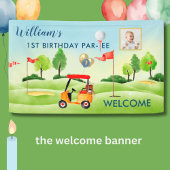 Boy Golf Thema 1e Verjaardag Party Foto Banner