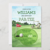 Boy Golf Thema 3e Verjaardag Par-T-shirt Kaart (Voorkant)