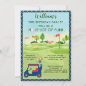 Boy Golf Thema 3e Verjaardag Par-T-shirt Kaart (Voorkant)