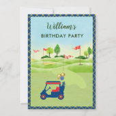 Boy Golf Thema 3e Verjaardag Par-T-shirt Kaart (Achterkant)