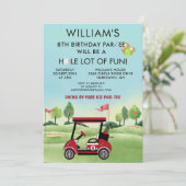 Boy Golf Thema 8e Verjaardag Par-Tee Kaart (Staand voorkant)