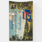 Boy Golf Theme 4th Birthday Party Banner (Verticaal)