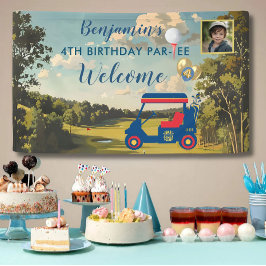 Boy Golf Theme 4th Birthday Party Banner