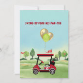 Boy Golf Theme 5th Birthday Par-Tee Kaart (Achterkant)