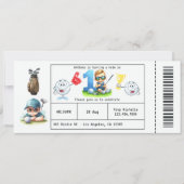Boy Golf Ticket Style 1st Verjaardag Party Kaart (Voorkant)