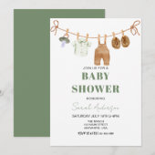 Boy Green Boho Babykleding Baby shower Kaart (Voorkant / Achterkant)