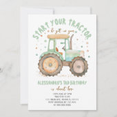 Boy Green Tractor 3e verjaardag Kaart (Voorkant)