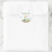 Boy Green Tractor Boerderij Verjaardagsfeest Ronde Sticker (Tas)