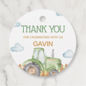 Boy Green Tractor Boerderij Verjaardagsfeestje Ron Bedankjes Labels (Voorkant)