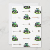 Boy Green Tractor Farm Birthday Party Invitation Kaart (Achterkant)