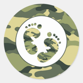 BOY Groene camo baby voeten gunst stickers