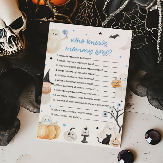 Boy Halloween Baby Wie kent Mama Beste Spel (A Little Boo Baby Shower Who knows Mommy Best Game)