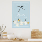 Boy Halloween Ghost and Black Bow Baby Shower Poster (Keuken)