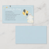 Boy Halloween Ghost Baby Shower Book Request Informatiekaartje (Voorkant / Achterkant)