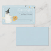 Boy Halloween Ghost Baby Shower Diaper Raffle Informatiekaartje (Voorkant / Achterkant)