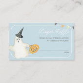 Boy Halloween Ghost Baby Shower Diaper Raffle Informatiekaartje (Voorkant)