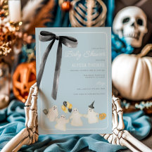 Boy Halloween Ghost en Black Bow Baby shower
