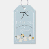 Boy Halloween Ghost en Black Bow Verjaardagsfeest Cadeaulabel (Voorkant)