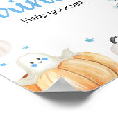 Boy Halloween Little Boo Baby shower Drinken Poster (Hoek)