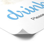 Boy Halloween Little Boo Baby shower Drinken Poster (Hoek)