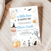 Boy Halloween Little Boo Baby shower Kaart