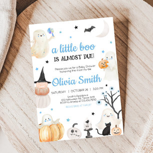 Boy Halloween Little Boo Baby shower Kaart