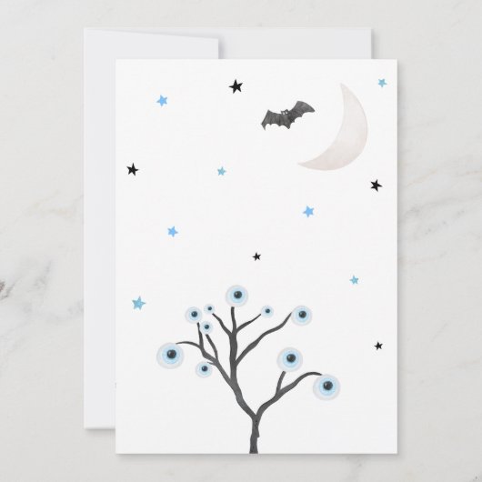 Boy Halloween Little Boo Baby shower Kaart (Achterkant)