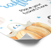 Boy Halloween Little Boo Baby shower Luier Raffle Poster (Hoek)