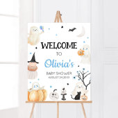 Boy Halloween Little Boo Baby shower Welkom Poster