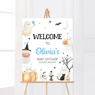 Boy Halloween Little Boo Baby shower Welkom Poster