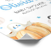 Boy Halloween Little Boo Baby shower Welkom Poster (Hoek)