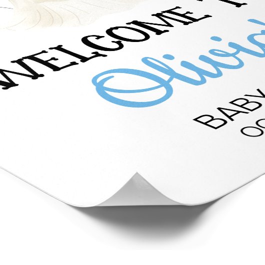 Boy Halloween Little Boo Baby shower Welkom Poster (Hoek)