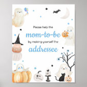 Boy Halloween Little Boo Envelope Station Poster (Voorkant)