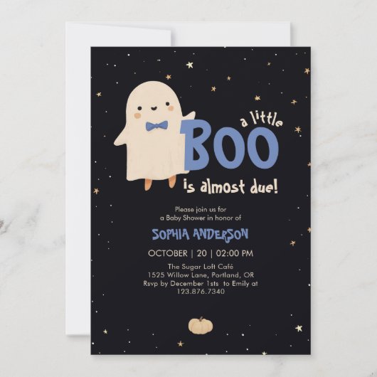Boy Halloween Little Boo krijgt Baby shower Kaart (Voorkant)
