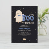 Boy Halloween Little Boo krijgt Baby shower Kaart (Staand voorkant)