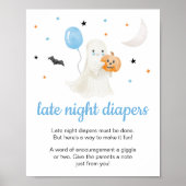 Boy Halloween Little Boo Late Night Luiers Poster (Voorkant)