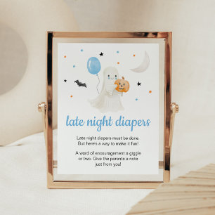 Boy Halloween Little Boo Late Night Luiers Poster